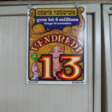 Original National Lottery poster Friday 13 illustrated by Georges Yoldjoglou