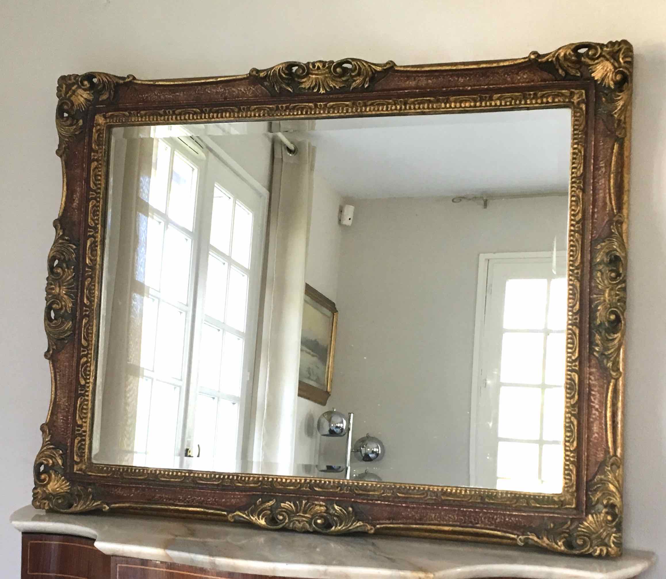 Rectangular baroque wall mirror