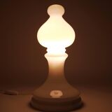 White Bishop chess lamp by Ivan Jakes, made of white glass, Czechoslovakia, 1970s.