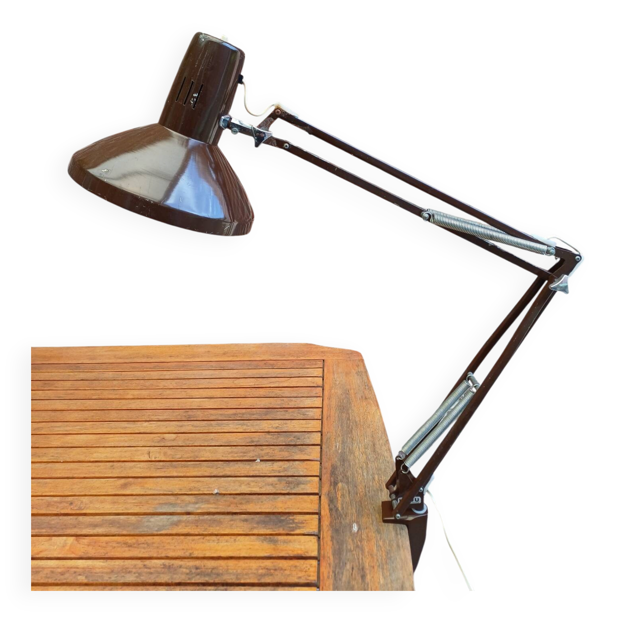 Lampe architecte Ledu marron 70's