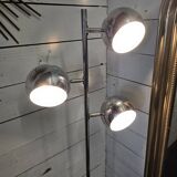 Lampadaire vintage eyeball pied tulipe en métal chromé