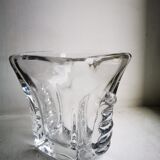 Square vase with crystal handles, circa 1960 Daum Nancy  France