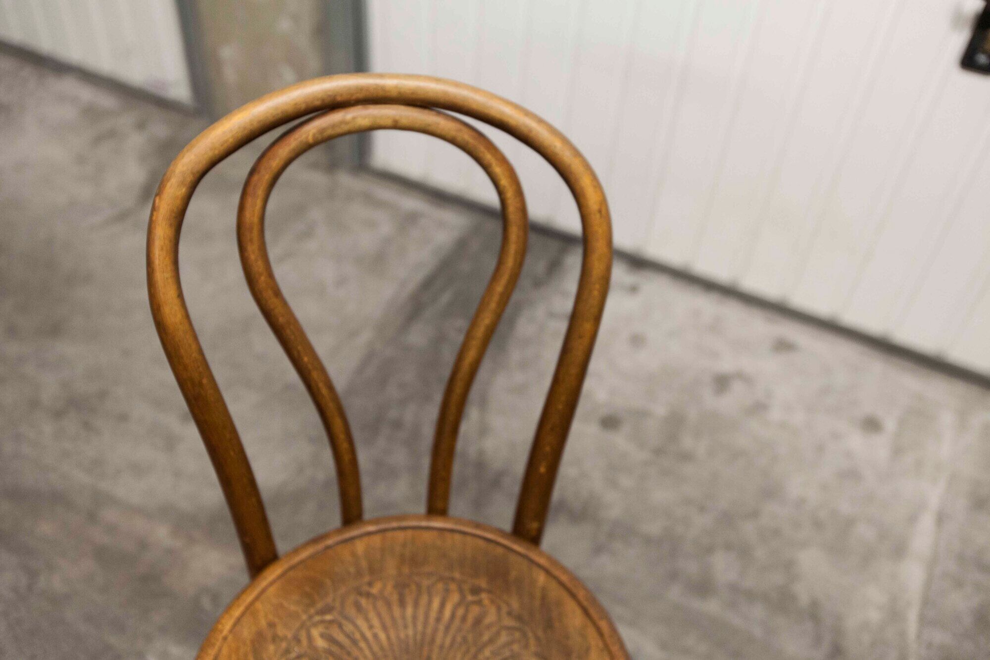 Pair of bistro chairs Fischel 1930 curved wood