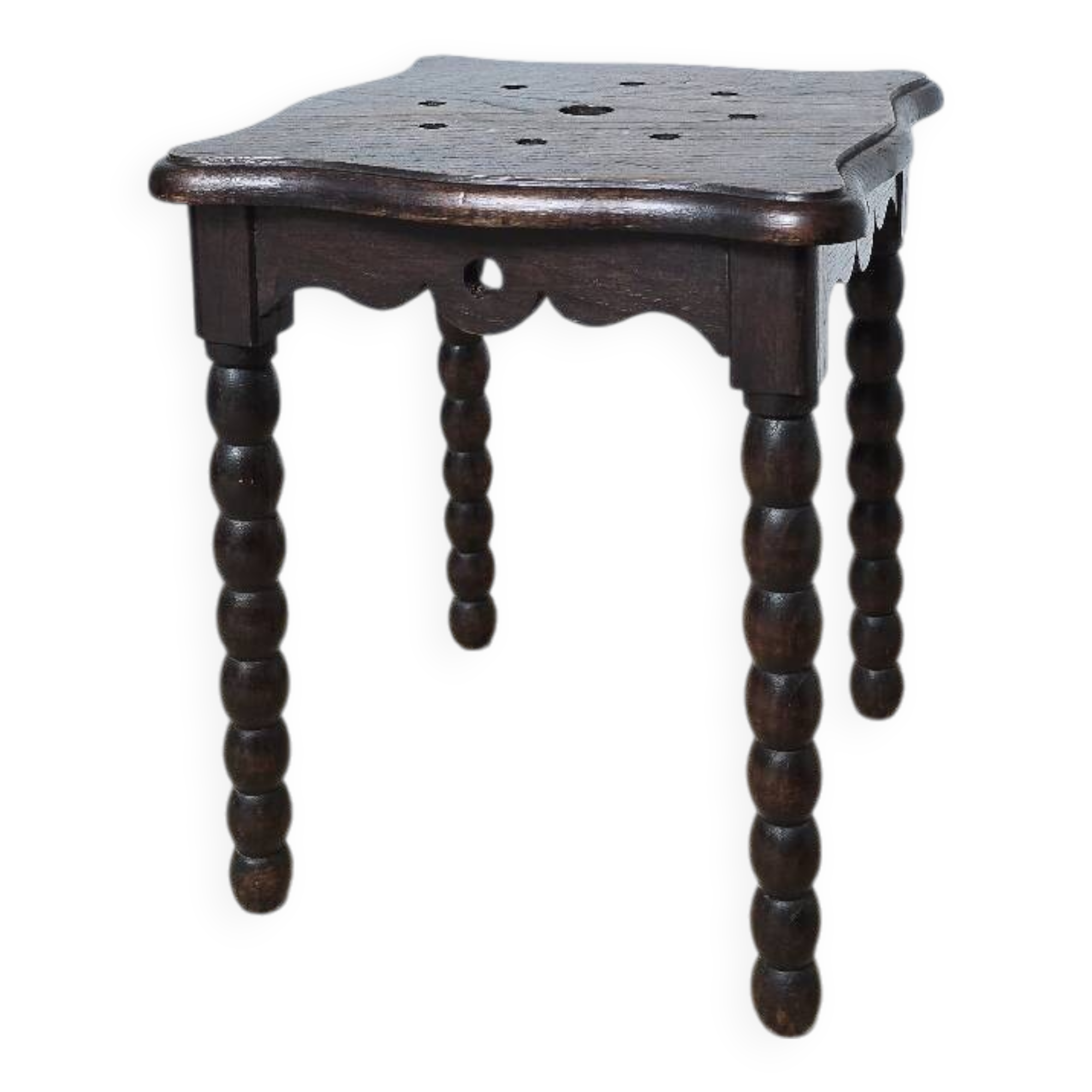 Antique turned wood stool