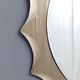 Postmodern sun shaped bronze wall mirror, italy