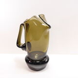 70's smoked glass pitcher