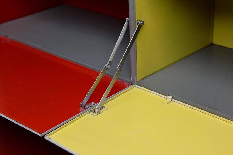 Wim Rietveld Model 663-2 Modular Metal Storage Cabinet for Gispen, 1954
