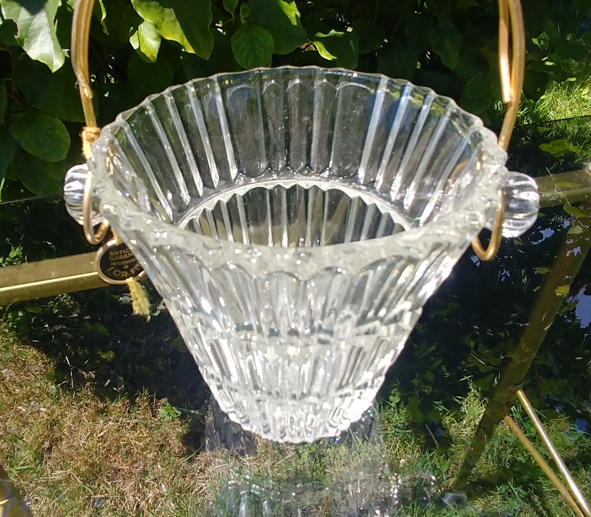 Vintage 60s cut glass ice bucket