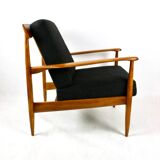 Fauteuil boucle noir design danois sur les oreillers, années 1970