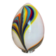 Multicoloured Reeds White Egg Lamp in Murano-Style Glass