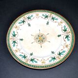 Set of 2 ART NOUVEAU flat plates in Sarreguemines Maple earthenware 1900