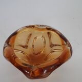 Ashtray, Amber Murano glass pocket emptier from the 60s-70s