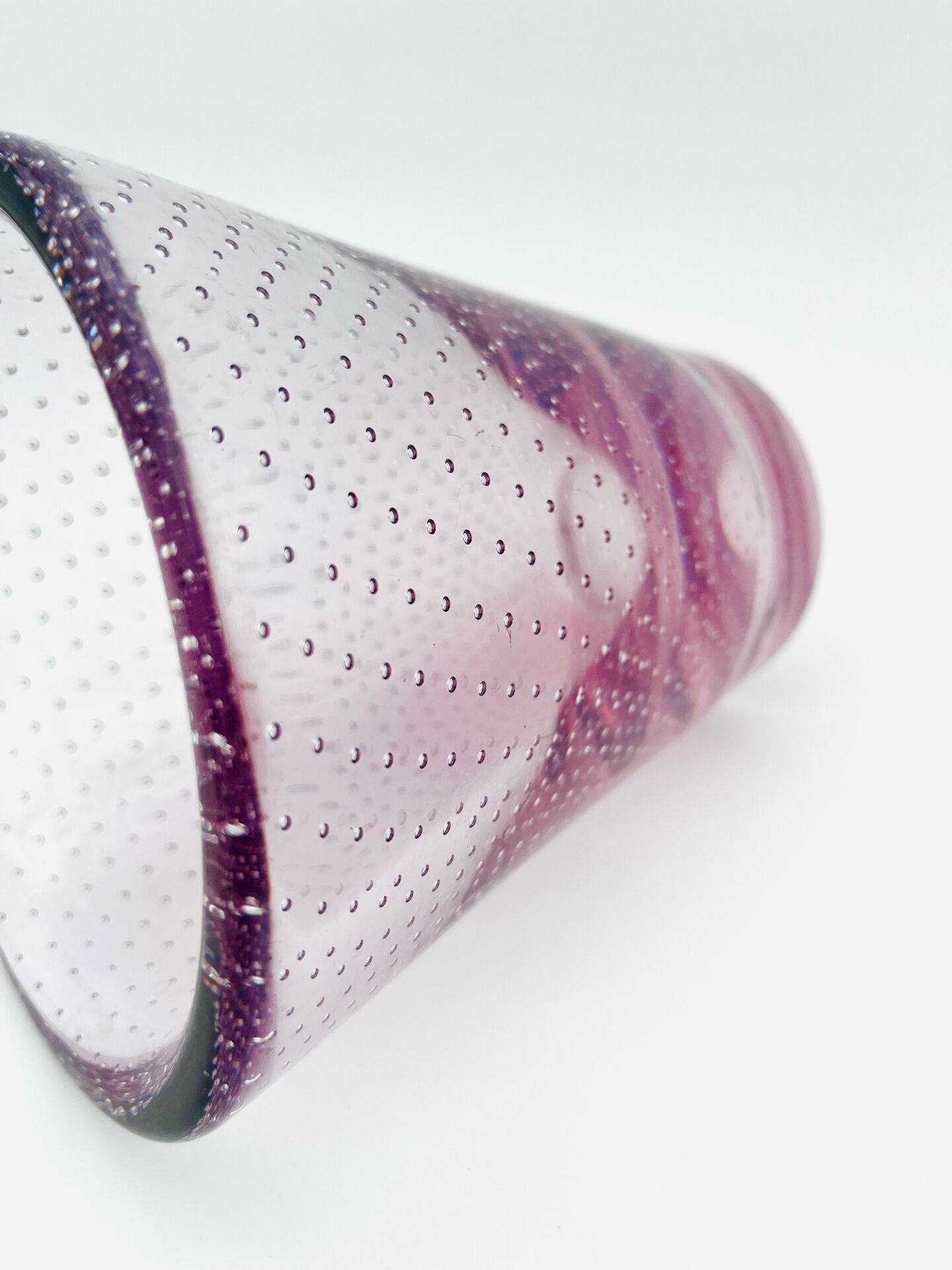 Murano Vase Archimede Seguso Bullicante Amethyst 1950