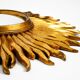 Mid Century Sunburst Kovex wall mirror made of wood and resin - gold plated