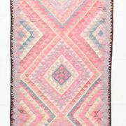 Pink Kilim Runner Rug, 94x404Cm