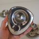 4 stainless steel space age vintage egg cups