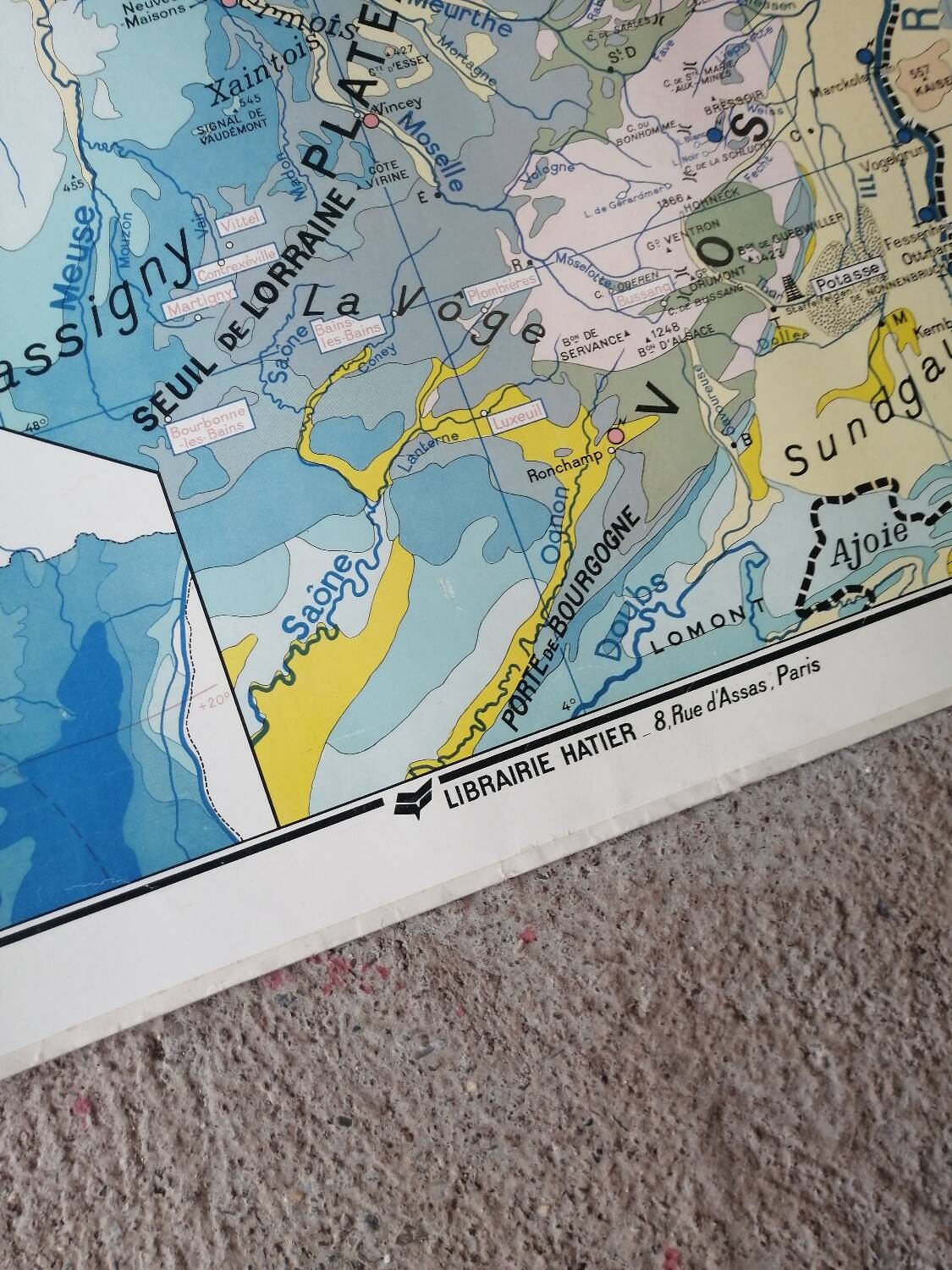 Old school map: France, North-East, Hatier Kaeppelin.