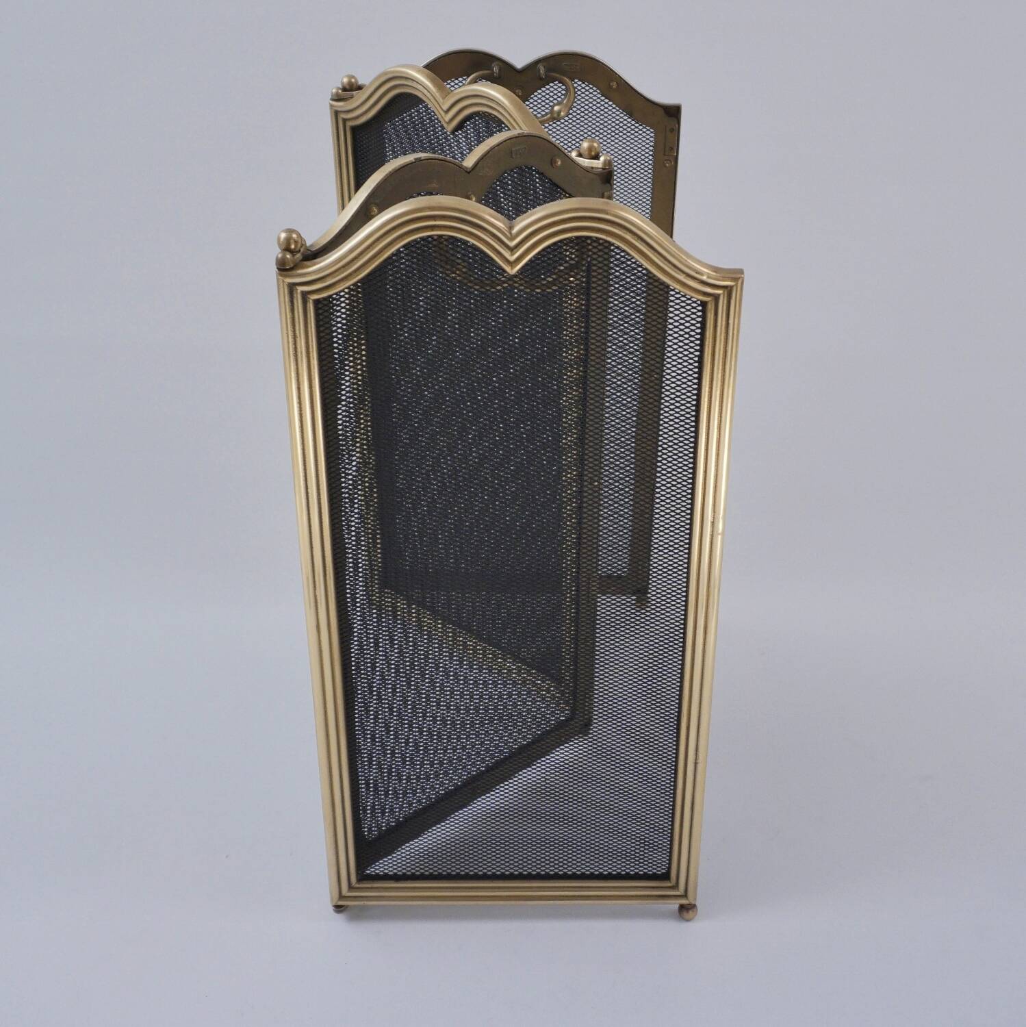 Italian folding gilt bronze fire screen, 1940s