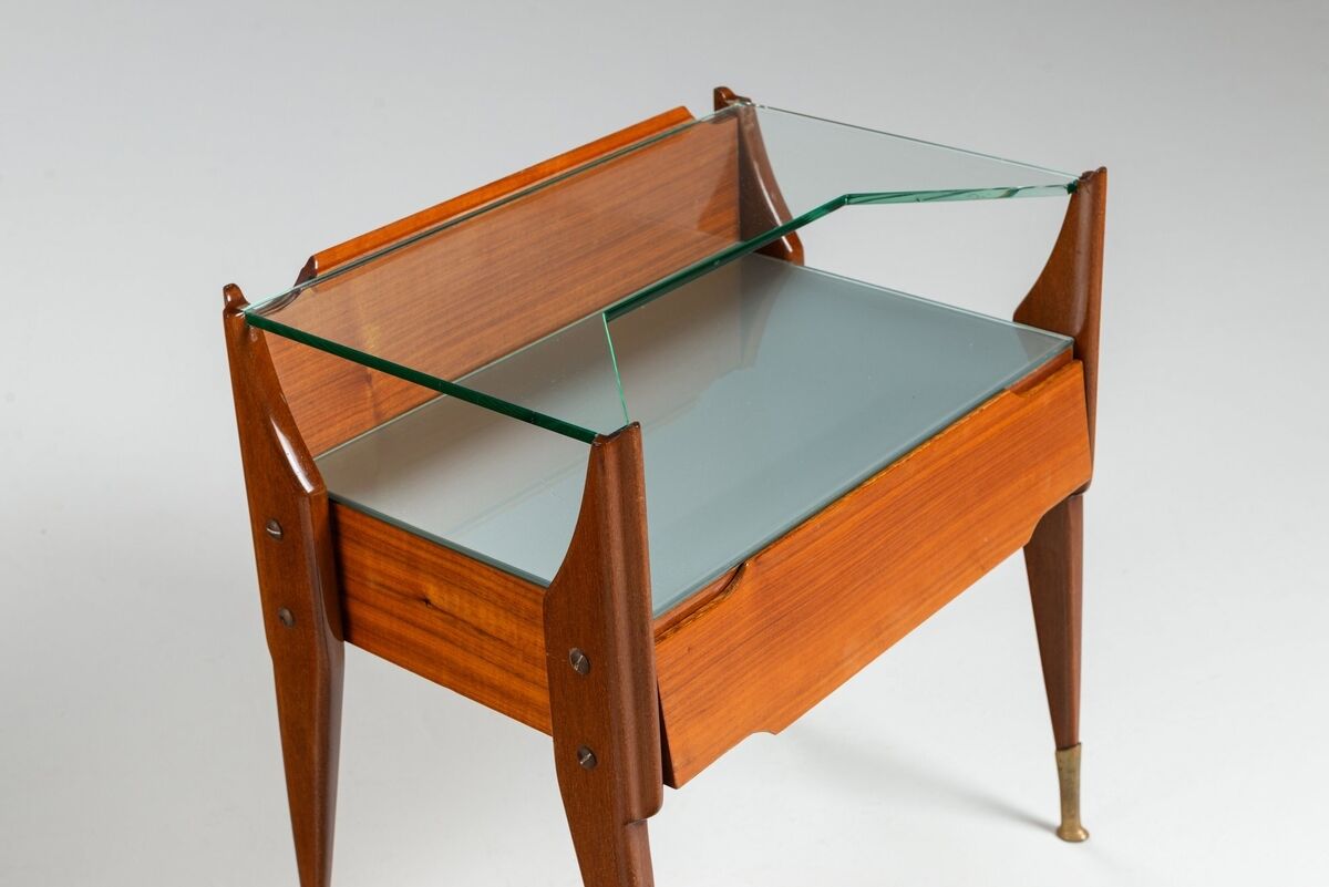 Pair of nightstands in teak La Permanente Mobili Cantù Italy 1950