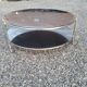Round coffee table top in black glass