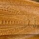 Sandstone dish, from France 1950, fish patterned, brown