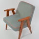 Fauteuil 366 pieds de poule bleu