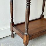 Table d'appoint ancienne en bois à 2 niveaux