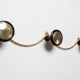 Pair of coat racks 3 hooks 1960 brass and plastic