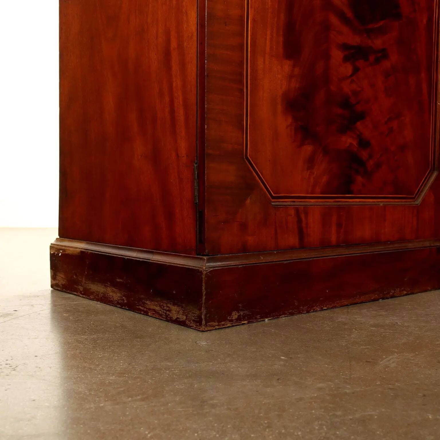 Large antique mahogany library with glass doors 19th Century