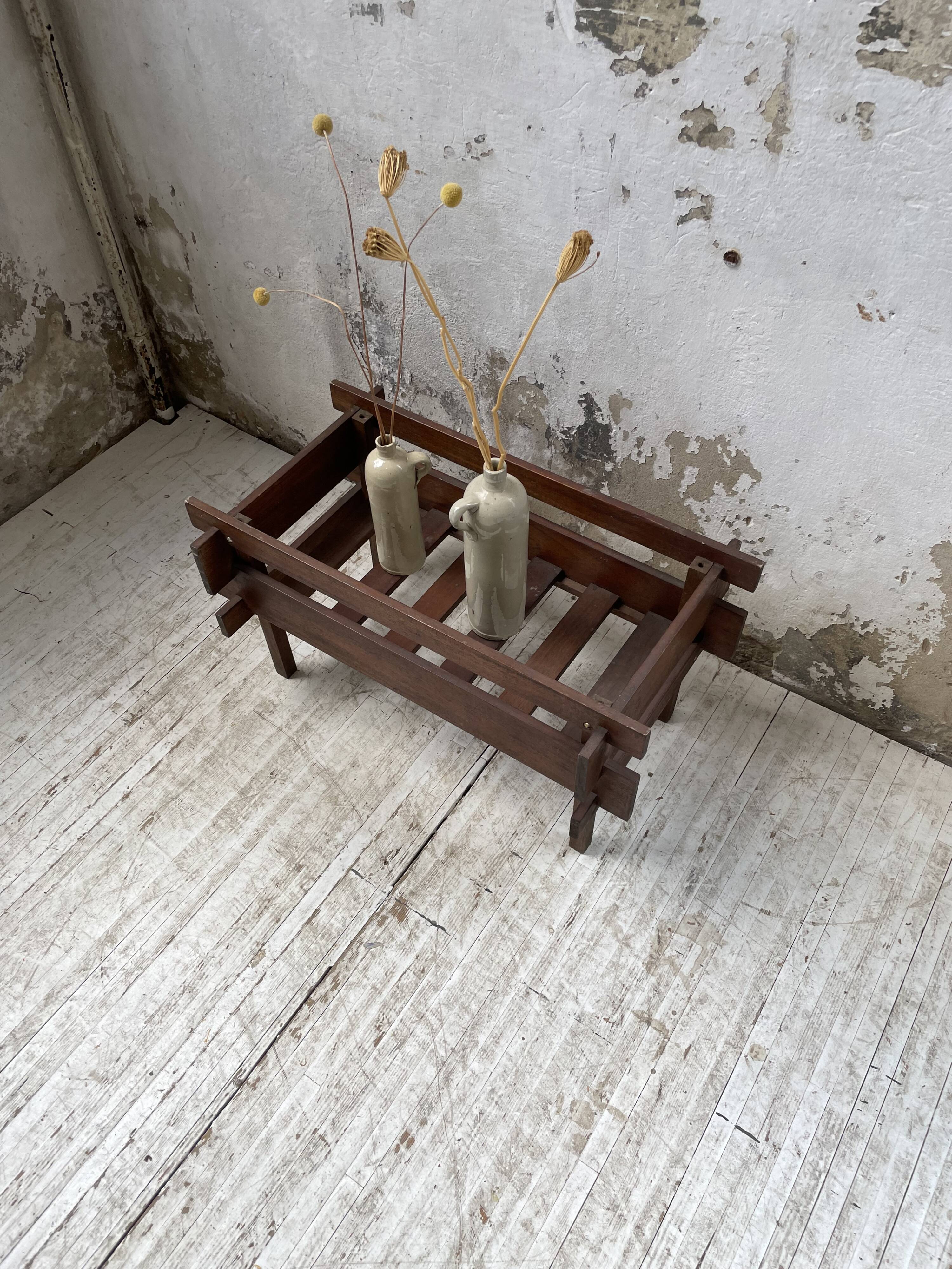Small modernist oak planter from the 1950s