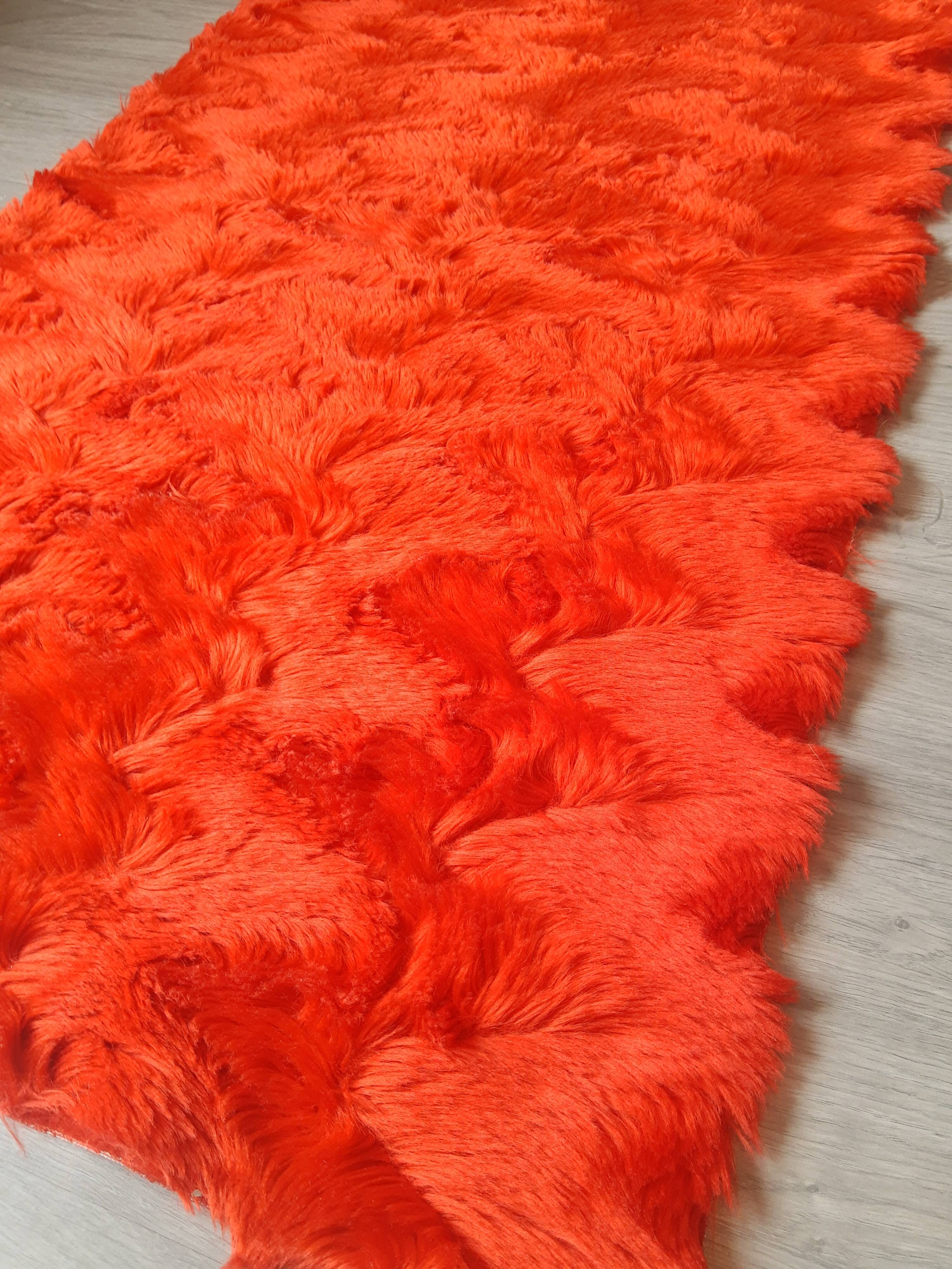 Pelfran rug, red zigzag, vintage 70s