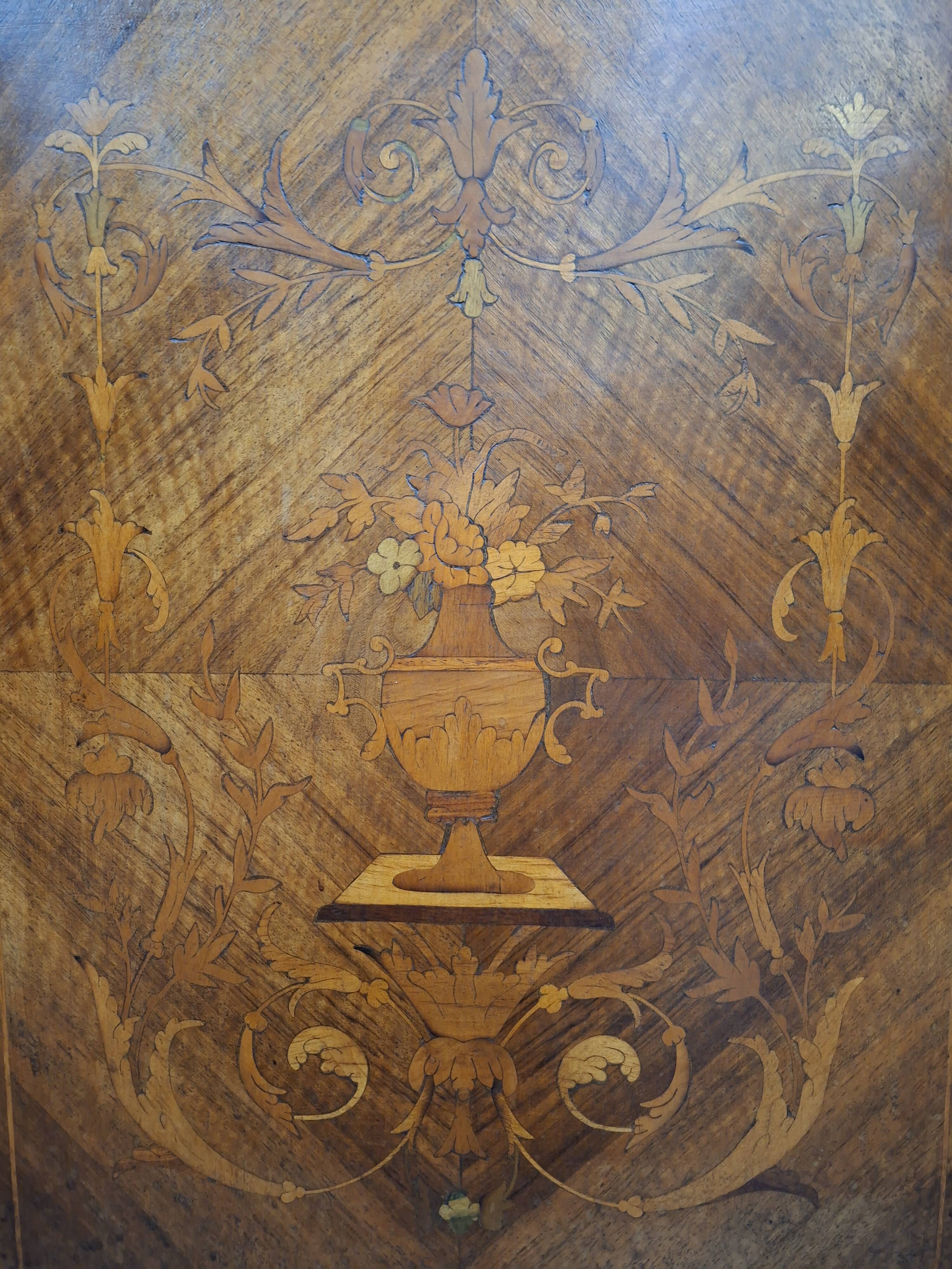 small side table or chest of drawers in marquetry, Napoléon III style