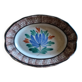 Ceramic plate, antique late 19th - early 20th century, known as "Cul-noir" from Normandy.