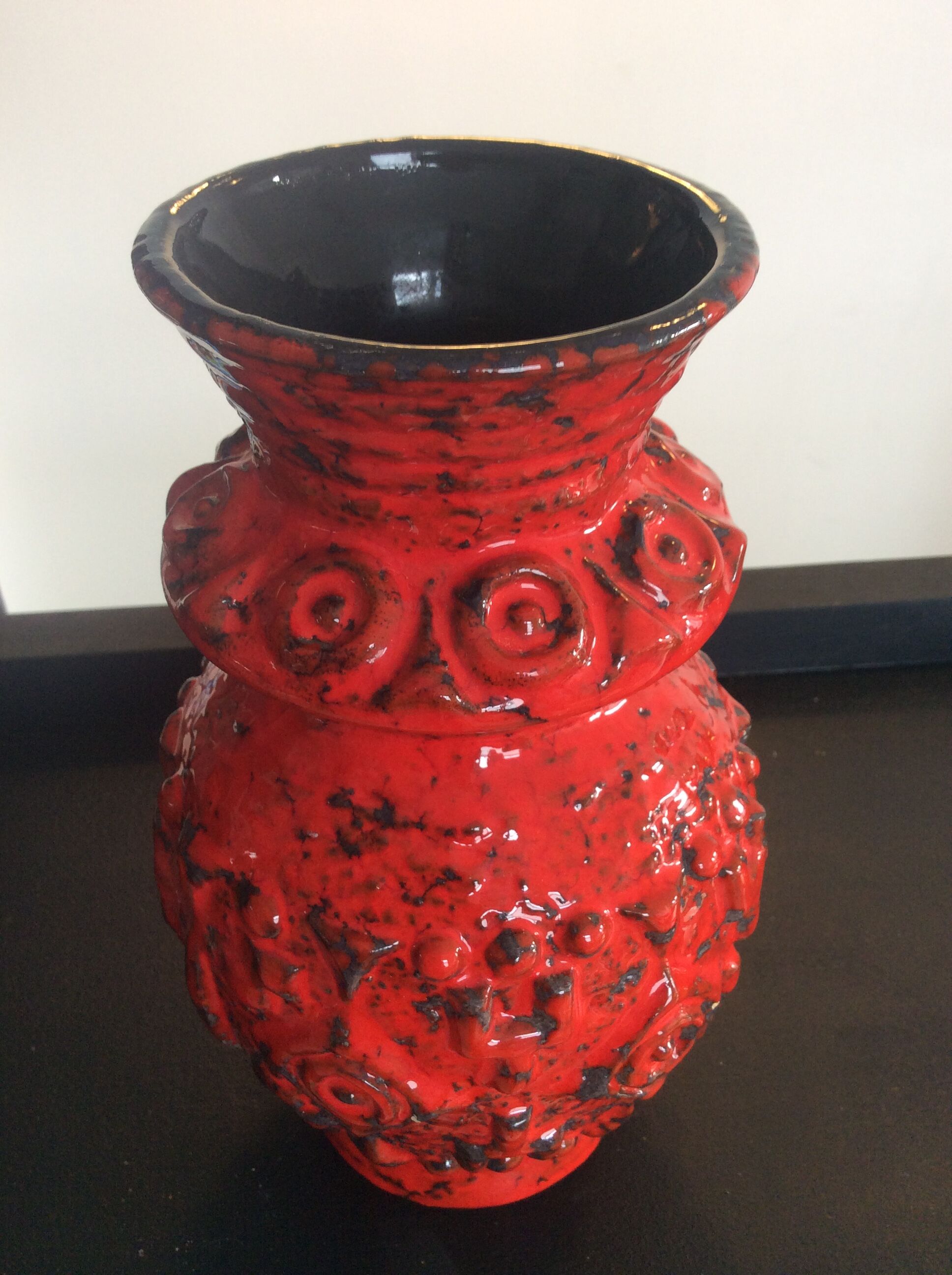 Vintage Vase West Germany in glazed ceramic 70s