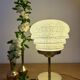 Vintage art deco globe table lamp in green and gold Clichy glass