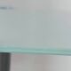 Side table / Vintage end table in frosted glass and metal – An
