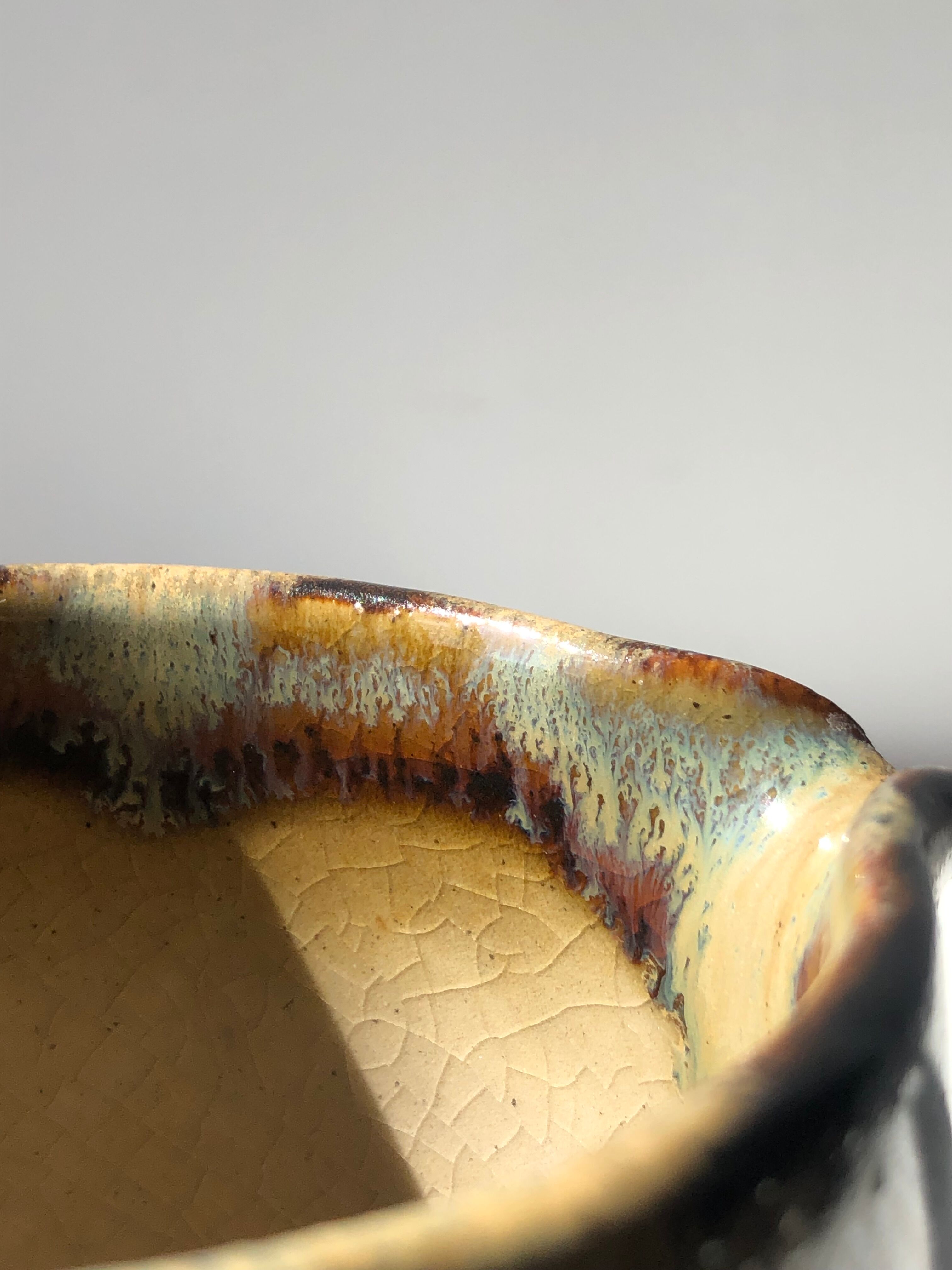 Ceramic spout decanter, brightly coloured and trendy