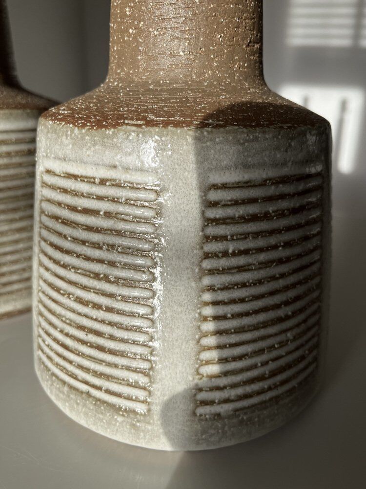 Pair table lamps, Le Klint for Palshus, Denmark, chamotte 1960s, set of 2