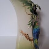 Vase au perroquet en porcelaine Franz