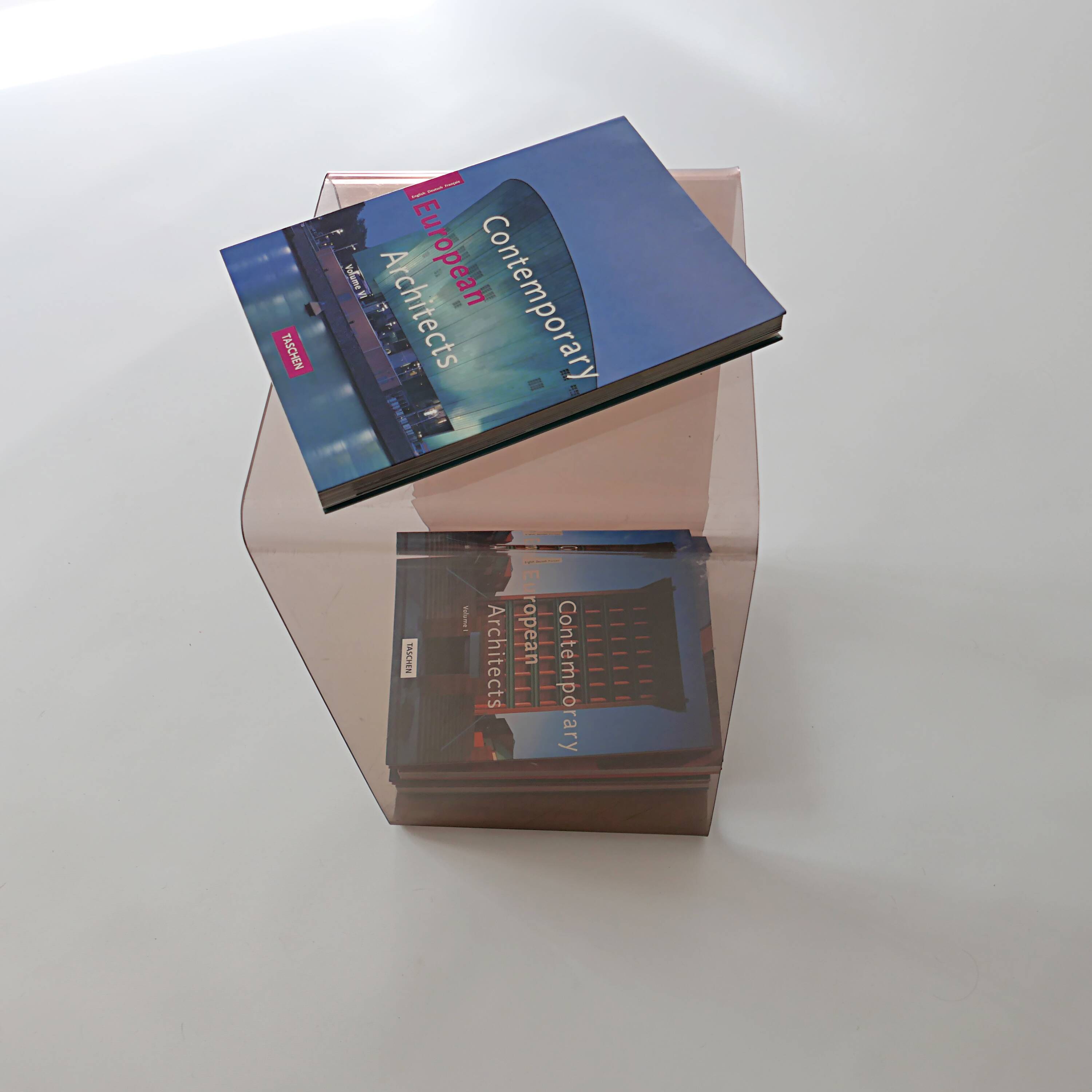 Vintage side table plexiglass 1970s design by Michel Dumas