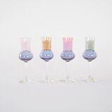 Set of pastel-coloured glasses, Italian design, 1970s, made in Italy