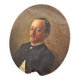 Old oval portrait painting 1900 19th century