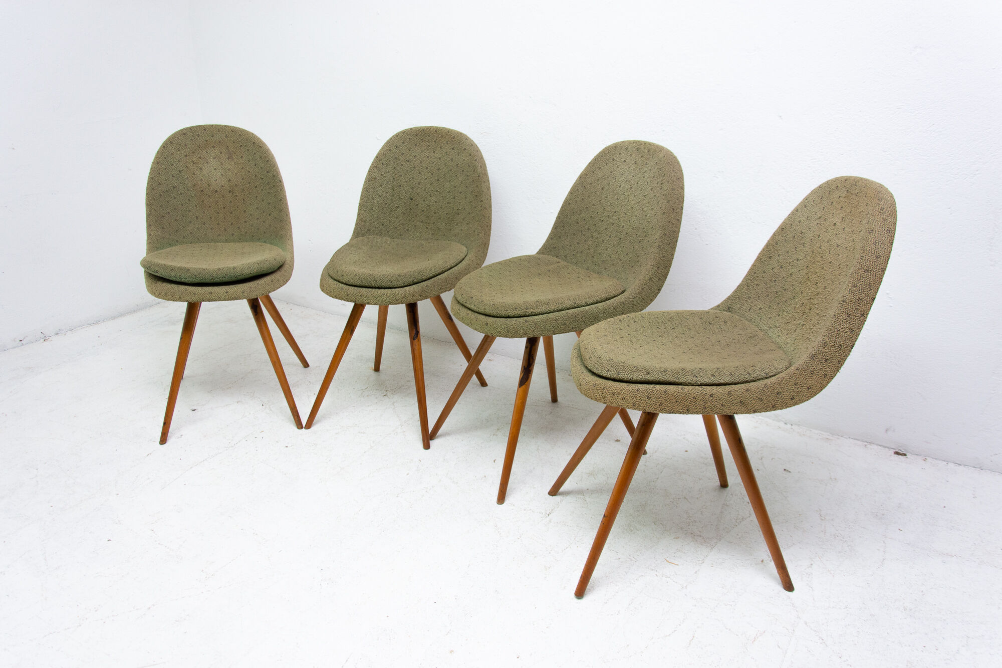 Mid century dining chairs, designed by Frantisek Jirák for Tatra Pravenec