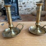 pair of copper candlesticks H20cm in perfect condition