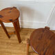 Pair of vintage pine top stools