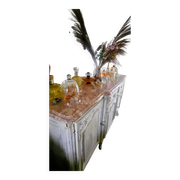 Buffet in cherry wood, Provençal style, renovated in aged white.