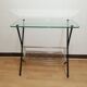 Glass and brass side table Angelo Ostuni for Frangi Milano 1950