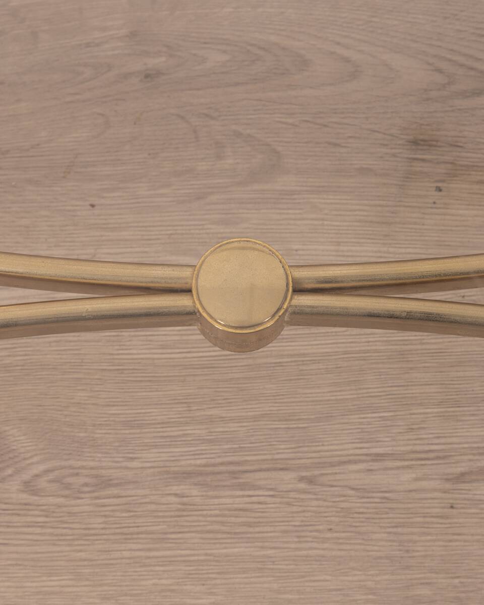 Vintage 70's table in brass and lucite design by sandro petti for metalarte