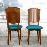 Lot of 6 vintage chairs turquoise