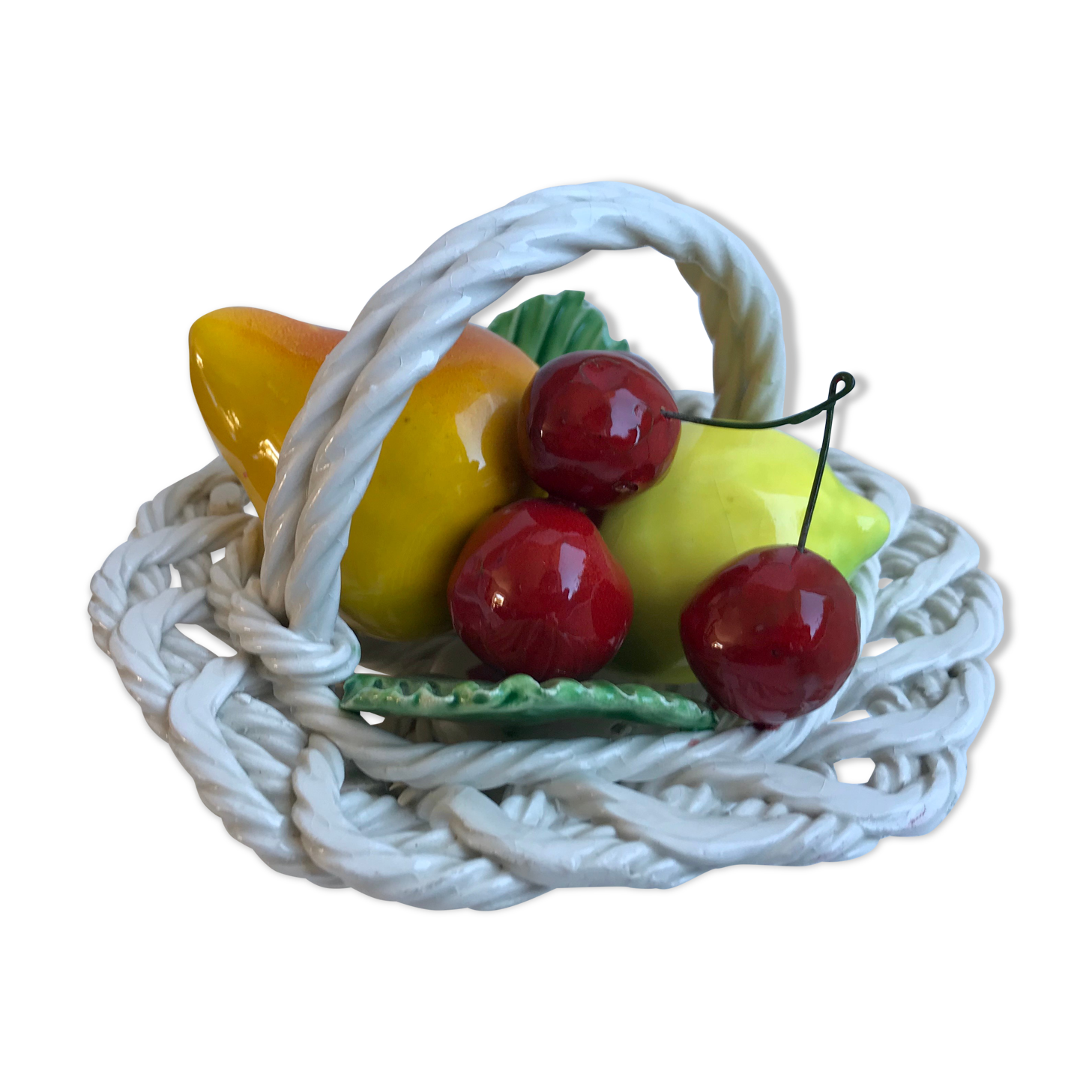 Vintage ceramic fruit basket slurry